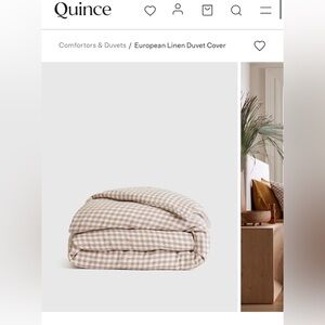 Quince European Linen Gingham Duvet Cover